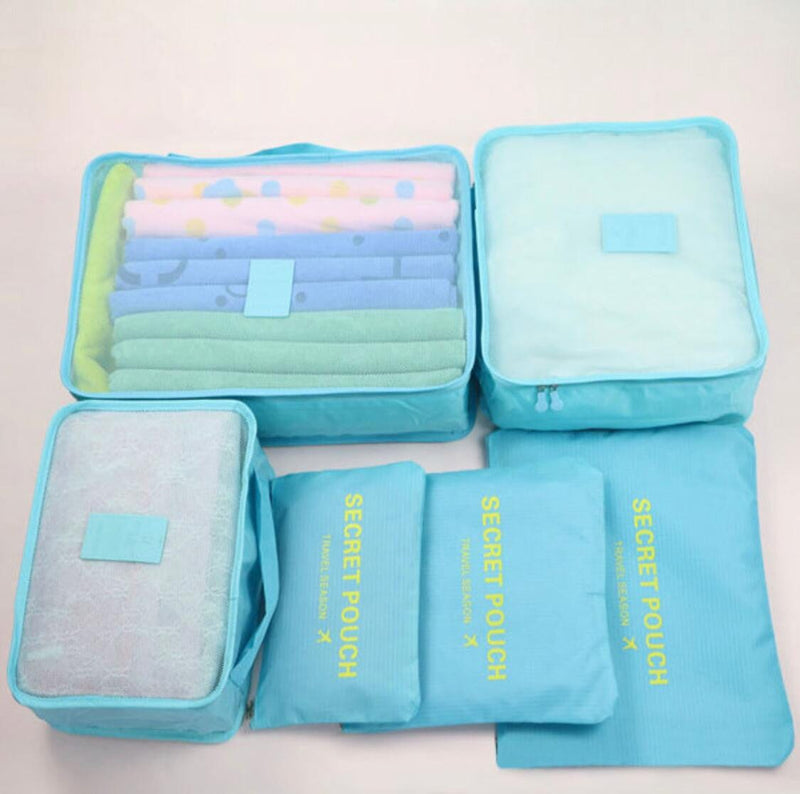 Kit de 6 Bolsas Organizadoras de Maletas - [PAGUE 4 RECIBA 6 - PROMOCIÓN POR TIEMPO SUPER LIMITADO]. Bienestar Minha loja AGUAMARINA 