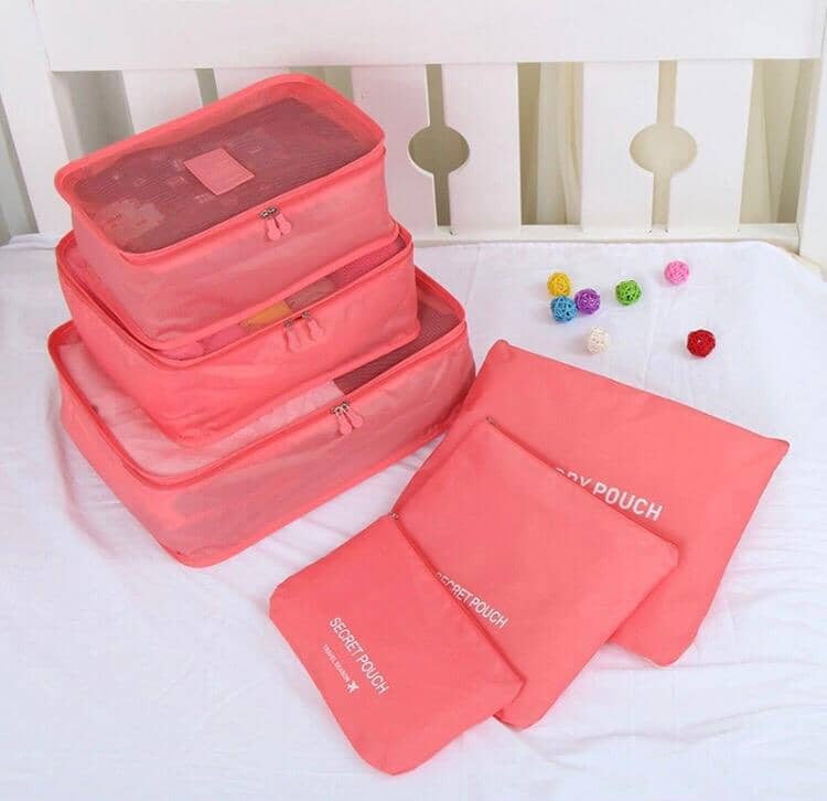 Kit de 6 Bolsas Organizadoras de Maletas - [PAGUE 4 RECIBA 6 - PROMOCIÓN POR TIEMPO SUPER LIMITADO]. Bienestar Minha loja SALMÓN 