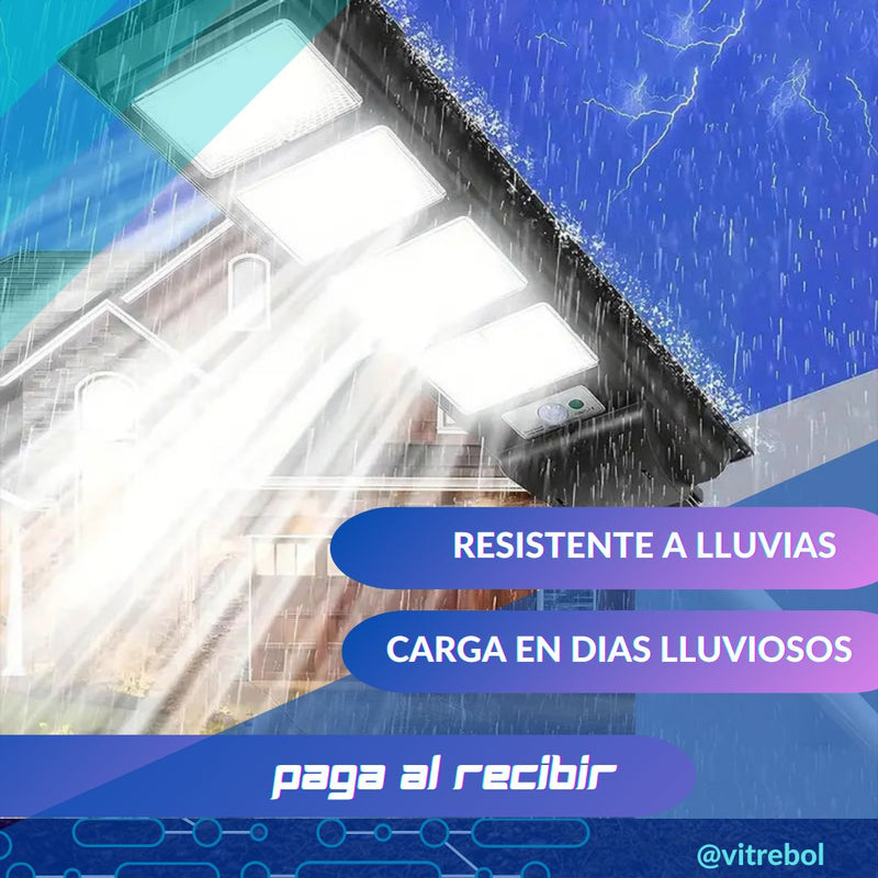 Lampara con panel solar grande 400 W - Potente y duradera. General Tienda Núcleo 