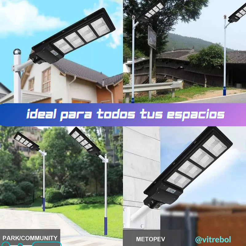 Lampara con panel solar grande 400 W - Potente y duradera. General Tienda Núcleo 