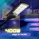 Lampara con panel solar grande 400 W - Potente y duradera. General Tienda Núcleo 
