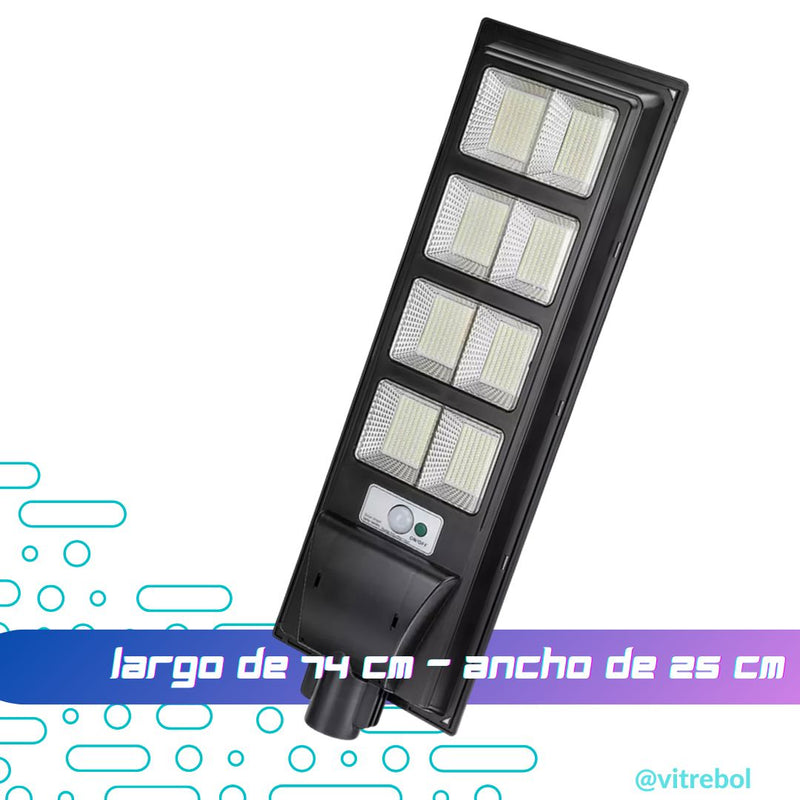 Lampara con panel solar grande 400 W - Potente y duradera. General Tienda Núcleo 