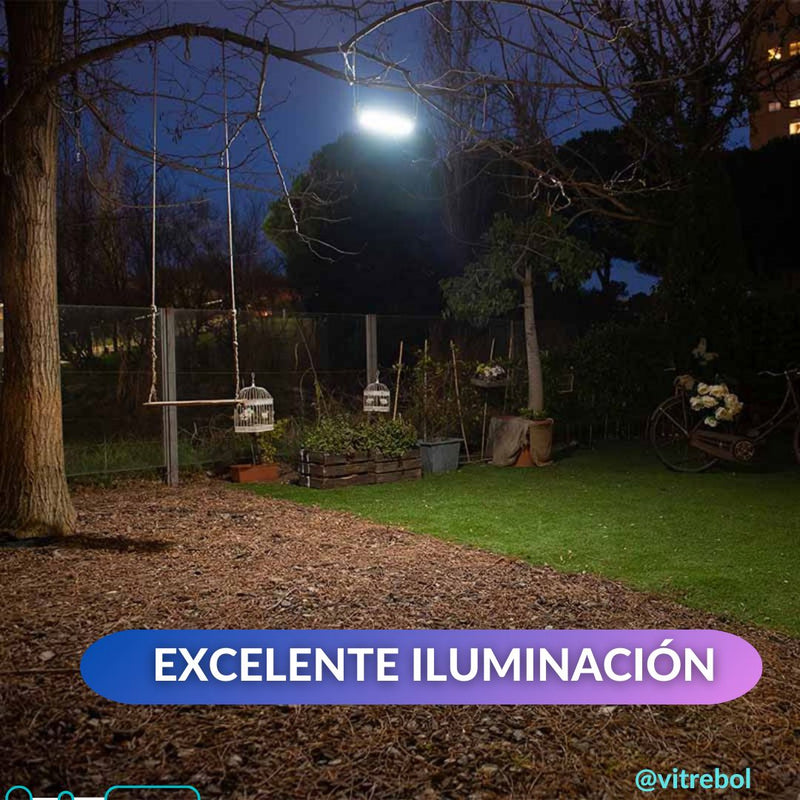 Lampara con panel solar grande 400 W - Potente y duradera. General Tienda Núcleo 