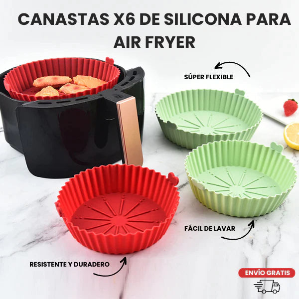 PACK DE 6 CANASTAS DE SILICONA PARA AIR FRYER + ENVÍO GRATIS Cocina Minha loja 